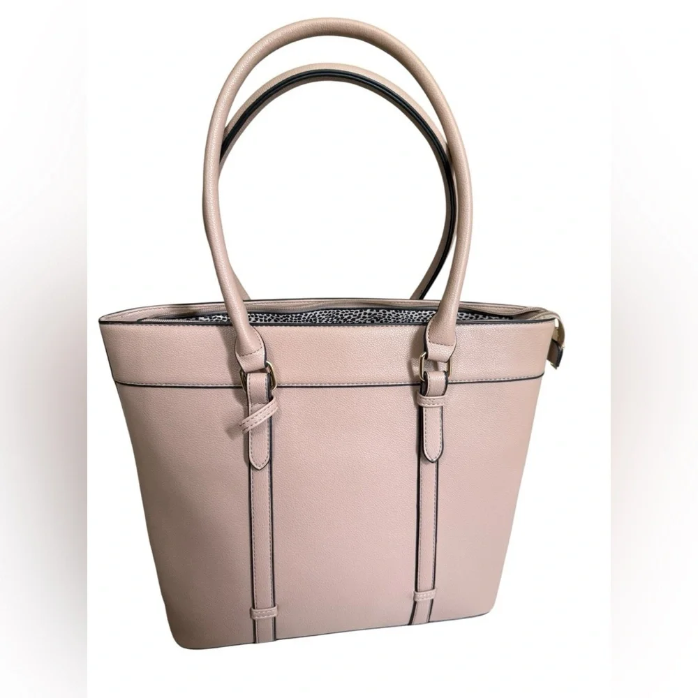 Blush Pink Tote with Textured Finish and Spacious Design